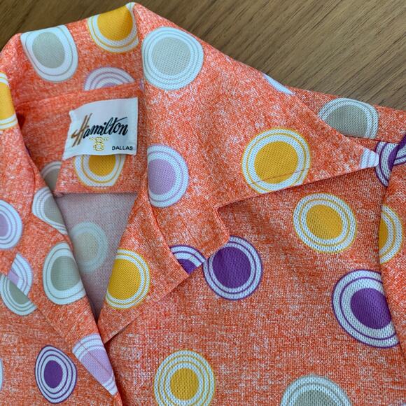 Vintage 70s Shirt Set Small Polka Dot Tank Button Down Long Sleeve Pastel - Picture 6 of 16